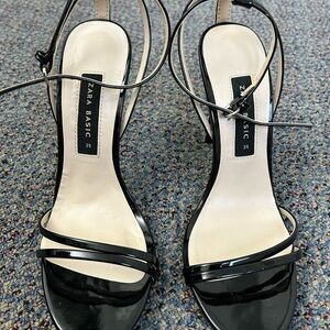 Zara Elegant Black Strappy Heels